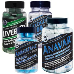 The Anavar prohormone supplement stack created by Hi-Tech Pharmaceuticals which includes 4 products.