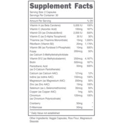 Doe Multivitamin Supplement Facts