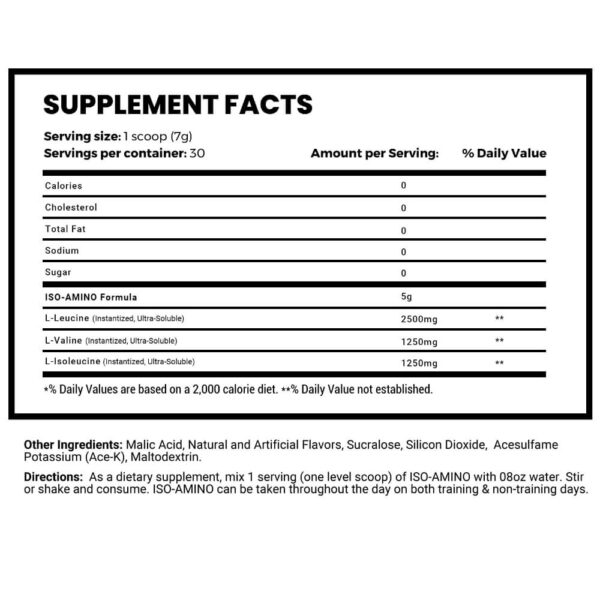 ISO-AMINO Supplement Facts