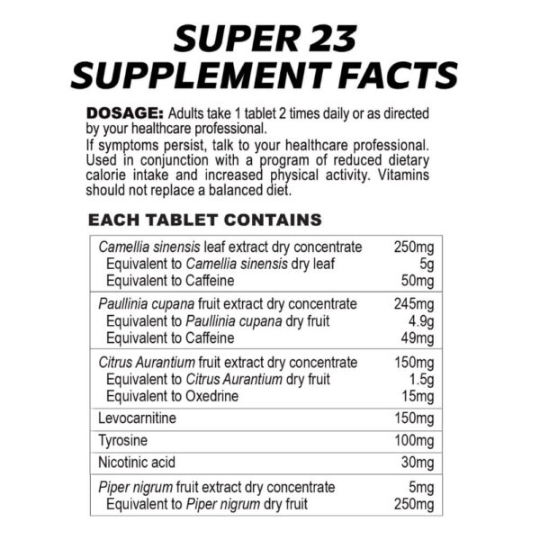 Super 23 Supplement Facts