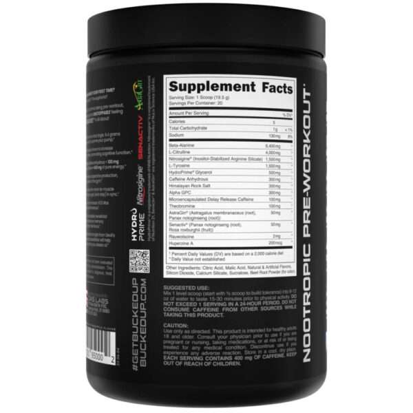 Mother Bucker Supplement Facts