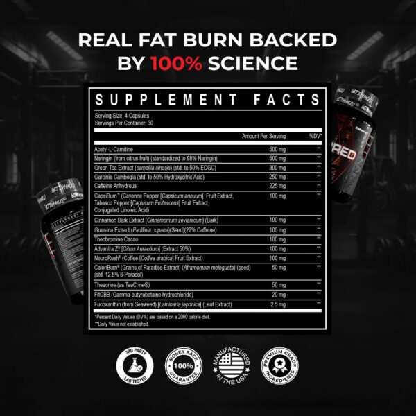 Enhanced Labs Shred Supplement Facts